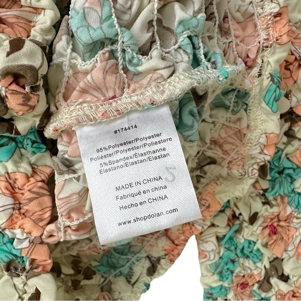NWT Anthropologie DOLAN Turtleneck Top XS Printed Pebble Smocked - Picture 7 of 7
